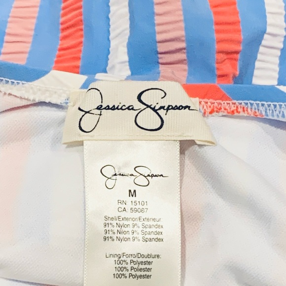 Jessica Simpson Miami stripe tie one piece swim suit M - Picture 5 of 5